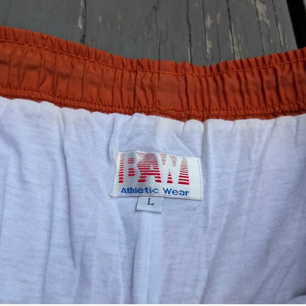 Vintage RAW Men's L Orange Nylon Windpants Y2K Gorpcore Skater Baggy Archive